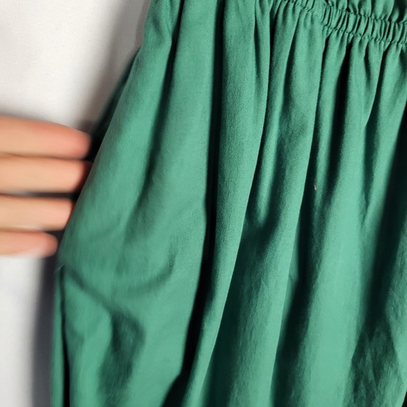 Universal Thread Cotton Midi Dress Women's Medium Green Slit Sides Open Back NWT - Picture 6 of 10